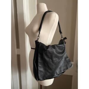 ELK Black Leather Crossbody/Shoulder Messenger Bag